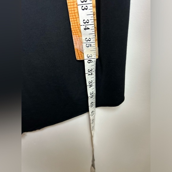 Samantha Eng Midi Dress M Black Stretchy Modal cotton Asymmetrically 
Lagenlook - Picture 4 of 8